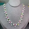 Colar de Turmalina Multi-Pedra Natural 4X5Mm, as Cores São Lindas, Cada Pedra é uma Peça de Qualidade Premium, Finamente Trabalhado com Prata S925