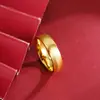 Anillo de Oro de Arena Vietnamita con Textura de Hielo Triturado, Anillo Tradicional de Superficie Lisa Escarchada para Hombres y Mujeres, Anillo de Pareja, Color Realista y Duradero, Anillo para la Cola
