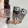 Bolsa de Tambor de Camada Dupla Estampa de Leopardo Tigre Aplicável Case para iPhone18promax Apple 17 Personalidade 16 Explosivo 15 Borda Arredondada