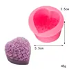 Molde de Silicona Estéreo con Forma de Corazón Clavel Rosa Molde de Chocolate Molde para Jabón Hecho a Mano Decoración Plegable para Pastel