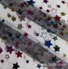 Malla de Estrellas Colorida Estampado Caliente Plateado Malla Dorada Fantasía Ropa para Niños Accesorios para la Cabeza Tela de Fondo para Fotografía Ropa para Escenario de Actuación Cruz