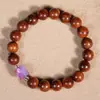 Pulsera de Madera de Amatista Multicolor de Segunda Generación DIY Diseño de Nicho para Mujer Pulsera Versátil Cuentas de Madera Cuentas de Oración Wenwan