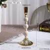 Castiçal decorativo retrô europeu, acessório vintage para fotos à luz de velas em mesa de jantar, base de vela romântica francesa.