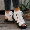 Comercio exterior Sandalias romanas para mujer 2024 nuevo verano versátiles boca de pez plataforma muffin altura creciente cuña sandalias de moda