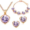 Comercio Exterior Joyería al por Mayor Elemento de Corazón Caliente Diamante de Agua Set de Pulsera Pendientes Collar 399