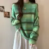 Nuevo suéter de rayas degradadas 2026 para mujer, estilo otoño e invierno, adelgazante, casual, versátil, tejido suave y cómodo