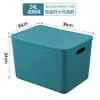 Caja de Almacenamiento Color Morandi Snacks Ropa Almacenamiento Varios Caja para el Hogar Cocina Condimentos Cesta de Almacenamiento de Plástico con Tapa
