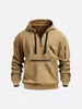 Moletom com zíper, pulôver de múltiplos bolsos, moletom esportivo casual, novo para outono e inverno, tamanho europeu, transfronteiriço
