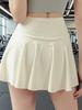 Falda Corta Deportiva para Mujer, Conjunto de Dos Piezas de Verano, Falda de Yoga Antiexposición, para Correr, Fitness, Tenis, Bádminton, Falda Blanca Plegada