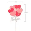Decoração de Bolo de Aniversário Love English Baking Balão Plug-in Bolo Feliz Inserção de Decoração de Aniversário Confissão de Casamento