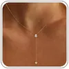 Novo produto transfronteiriço europeu e americano: Colar em Y com zircônia incrustada em cobre, presente de moda feminina para festa 2026, colar com pingente elegante