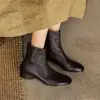 La piel de vaca de primera capa es extremadamente suave~Botines retro de cuero genuino de 3 cm estilo francés para mujer, botas estilo Martin y botines de tacón bajo robustos para otoño e invierno