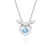 Veado inteligente tem você Moissanite batendo coração colar de diamantes mulheres prata esterlina 925 pingente luz luxo joias simples