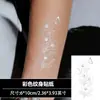 Adesivo de tatuagem temporária de folha de prata para braço com linhas finas de flores, galhos, borboletas, para antebraço e braço superior, adesivo de tatuagem temporária à prova d'água com linha prateada