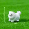 Miniatura de Paisaje Adorable Perrito Pomerania Saludando Figura, Adorable Decoración de Jardín Adorno DIY Accesorio Colgante Adorno Pequeño
