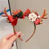 Diadema de Cabeza de Oso Navideño para Mujer, Diadema de Ambiente Festivo para Fiesta, Accesorios para el Cabello Pinza para el Pelo con Lazo de Disfraz Cosplay