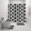 Venta caliente transfronteriza directo de fábrica Mickey estampado digital poliéster impermeable a prueba de moho cortina de ducha cortina de baño de cuatro piezas