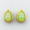 Colgante de calabaza antiguo color dorado conservante con incrustaciones de jade sintético, colgante de jade con incrustaciones de oro, cuentas espaciadoras, pulsera, collar, accesorios para hacer joyas DIY