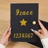 Venta al por mayor transfronteriza Pegatinas de letras de polvo de brillo Pegatinas digitales Punto DIY Decorativo Polvo dorado Pegatinas de letras con brillo
