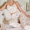 [Personalizado] Novo Conjunto Casual de Verão para Casa com Estampa de Rosas para Mulheres Europeias e Americanas Transfronteiriças Amazon
