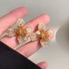 Pendientes de flores de cristal de alta gama con degradado fresco para mujer, nuevos pendientes de botón con diseño de nicho ligero y de lujo a la moda.