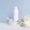 Disponibles Botellas de Plástico Transparentes de Hombro Redondo 100ml 500ml Tapa Flip-Top Mariposa Botellas Dispensadoras Cosméticas Botellas Blancas para Loción