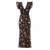 Vestido de Encaje de Corte Sesgado Floral para Mujer Otoño Estilo Europeo y Americano 2025 1665