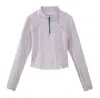 Camiseta de manga larga con media cremallera, color sólido de otoño, para mujer, que absorbe la humedad y se seca rápidamente, top deportivo ligero y transpirable para senderismo y trekking