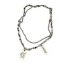 Collar Cuadrado con Letras de Marca Trendy Europea y Americana, Cadena Gruesa Multicapa Apilada, Cadena para Clavícula, Cadena para Suéter, para Hombres y Mujeres, No se Desvanece