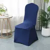 Funda de Silla Elástica Blanca de Seda de Leche Todo Incluido Estilo Comercio Exterior Transfronterizo para Hotel Boda Banquete Funda de Silla Engrosada Funda de Asiento de Silla
