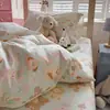 Juego de Tres Piezas para Cama de Dormitorio de Estudiante Universitario, Sábana de Algodón Puro, Funda de Edredón, Sábana Ajustable, Protector de Colchón, Juego de Cuatro Piezas Específico para Dormitorio