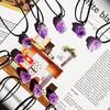 Natural lavanda ametista original pedra pendente dente cristal família aglomerado de cristal roxo com forma colar pingente ametista comércio exterior