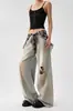 Jeans de pierna ancha con estampado de grafiti retro americano, nuevo modelo otoño 2026, de cintura alta, holgados, corte recto, pantalones fluidos