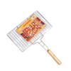 [jinhong] Malla para Barbacoa de Seis Hamburguesas Pinza para Barbacoa de Alambre Electroplateado Pinza para Hamburguesas BBQ