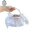 Suministros para Boda Estilo Occidental Tela de Perlas Cesta para Lanzar Flores de Dama de Honor Cesta de Mano para Dama de Honor Decoración de Salón de Bodas