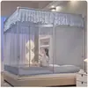 Nuevo Modelo 2026 Mosquitero Anticaídas Infantil para Habitación de Casa, Estilo Yurta Mongol Sin Instalación, Previene Caídas de Bebés de la Cama, Completamente Cerrado con Base
