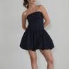Vestido de Venta Caliente Transfronterizo Nuevas Llegadas Dulce y Sexy Estilo Chica Caliente Vestido de Flor de Encaje con Cordones Top Tubo Falda Corta Falda Abullonada 3874