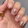 Coleção de nail art de Natal transfronteiriça: Pontas de unha pré-desenhadas, prontas para usar e adesivos para unhas postiças, 24 peças, designs de nail art de Natal removíveis