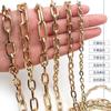 Corrente para bolsa de ombro transversal de metal quadrada e oval para roupas acessórios de corrente para bolsa de ombro de reposição feminina