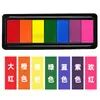 Tabela de Carimbos de Tinta Colorida Sete Cores para Grafite Infantil Cross-Border Pintura a Dedo DIY Tabela de Carimbos Diário Carimbo de Borracha Tinta Colorida