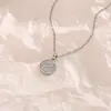 Colar com Pingente Redondo Cravejado de Zircônia, Best-Seller Transfronteiriço de Luo Chen, Corrente Delicada Simples e Única Criativa Tai Chi Nicho Exquisita