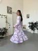 Vestido de Mujer con Estampado Bohemio de Moda de Manga Larga y Cuello en V, Nuevo Estilo 2026, Conjunto Estilo Vacaciones para Mujer