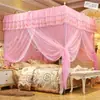 Mosquitero de Piso Completamente Cerrado Estilo Princesa de Tres Puertas para Cama de 1.135m 1.8m con Malla Densa y Estructura Reforzada