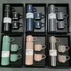Conjunto de copo térmico de aço inoxidável 304 copo de terno copo de três tampas copo de mão masculino e feminino conjunto
