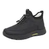 Zapatos de Algodón Nuevos de Invierno para Hombre Suela Gruesa Impermeables Cálidos Forrados de Terciopelo Espeso Zapatos Deportivos Casuales Versátiles Slip-on Zapatos de Papá