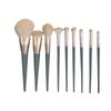 Um Conjunto de Pincéis de Maquiagem de Alta Qualidade para Dropshipping, Incluindo 10 Peças de Pincéis Azuis para Base e Sombras, um Conjunto Completo para Iniciantes