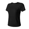 Top de Malha Fitness Peça Única Alta Elasticidade Justo para Mulheres Sem Costura Gola Redonda Camiseta de Yoga Pilates Indoor Emagrecedor Manga Curta