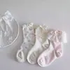 Calcetines de Algodón, Calcetines de Verano para Niños, Calcetines de Princesa con Encaje, Lazo y Flor, Calcetines Esponjosos para Niñas, Calcetines Finos de Media Pantorrilla