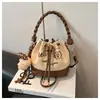 Bolso Cruzado Casual de Moda y Sencillo para Ir al Trabajo, Nuevo Modelo 2026 para Mujer, Bolso Saco con Cordón de Diseño Nicho Coreano