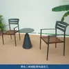Conjunto de Cadeira de Jardim e Mesa de Centro em Rattan para Vila Externa Nórdica, Mesa e Cadeiras de Jantar em Ardósia à Prova de Chuva e Sol, Mesas e Cadeiras para Hotel e Pousada